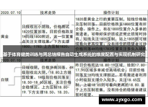基于体育健美训练与周总结报告自动生成系统的维度配置与实现机制研究
